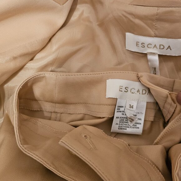 Escada Beige New Wool Pants Suit. Size 34 (small) - Picture 10 of 13
